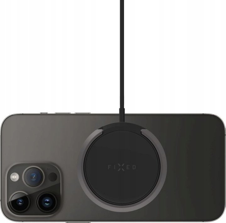 Безжичен полнач FIXED MagPad 2, 15W, со MagSafe, со држач, црн