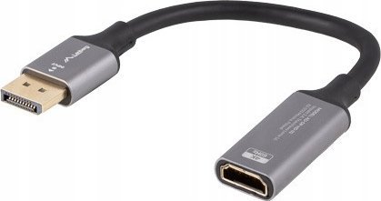 Adapter DisplayPort në HDMI 4K, me kabllo 20cm, argjendtë