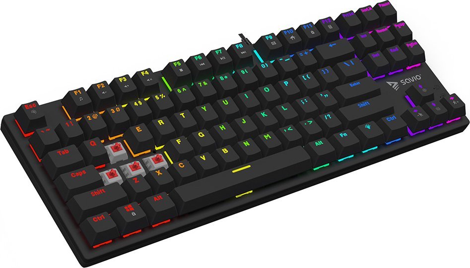 Tastierë mekanike gaming Savio Tempest X2, Outemu Red, RGB, e zezë