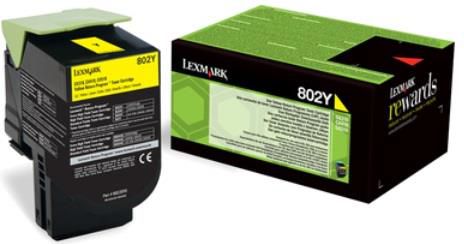 Toner Lexmark 80C20Y0, i verdhë