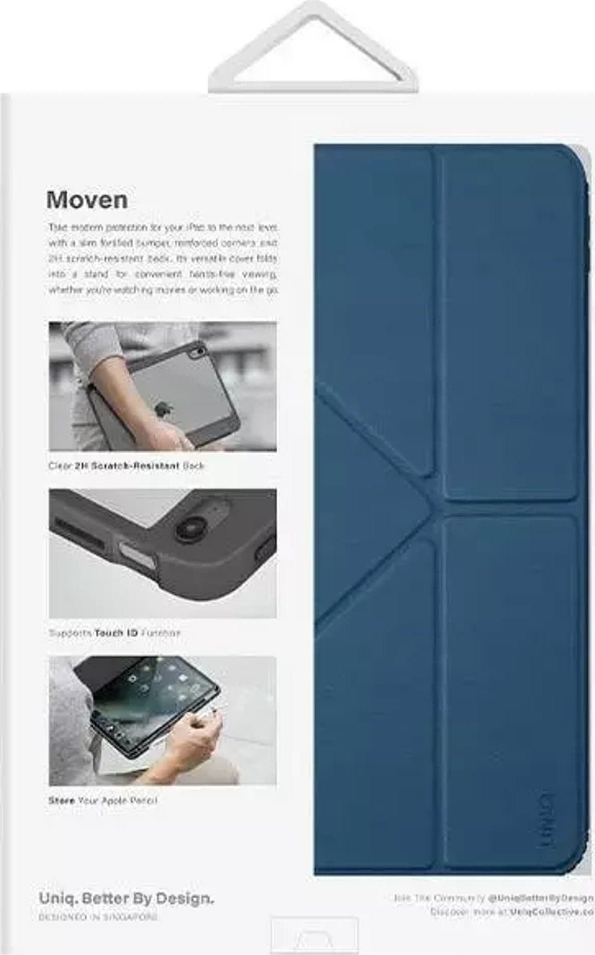 Mbulesë tablet Uniq Moven për iPad 10th Gen 2022, kapak origami, Blue Capri
