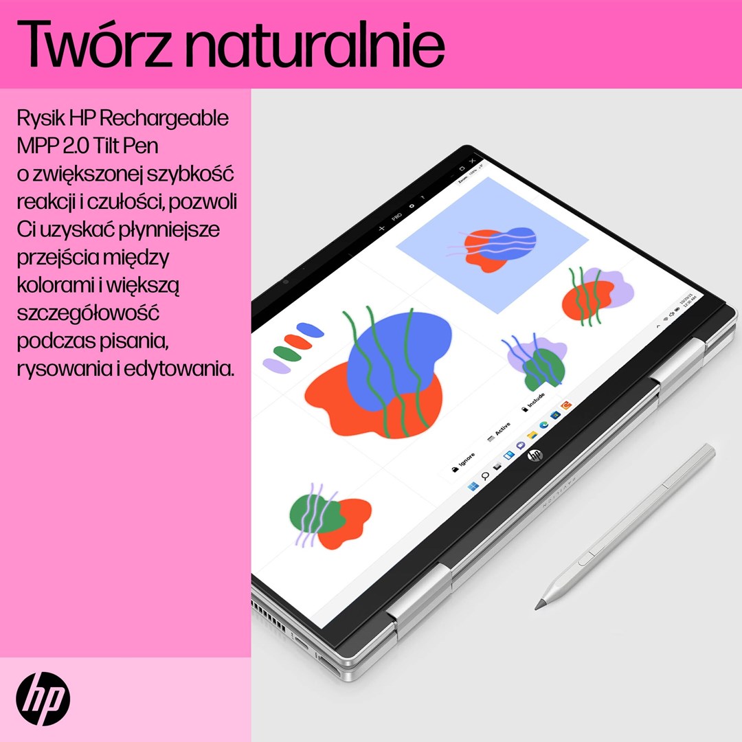 Лаптоп HP Pavilion x360, 14", Intel i5-1235U, 16 GB RAM, 512 GB SSD, црн