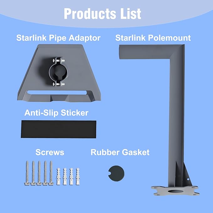 Set montimi muror Linghui Starlink Gen3/V4, PE, 16 përçues, 37x15x10cm, i hirtë/bardhë