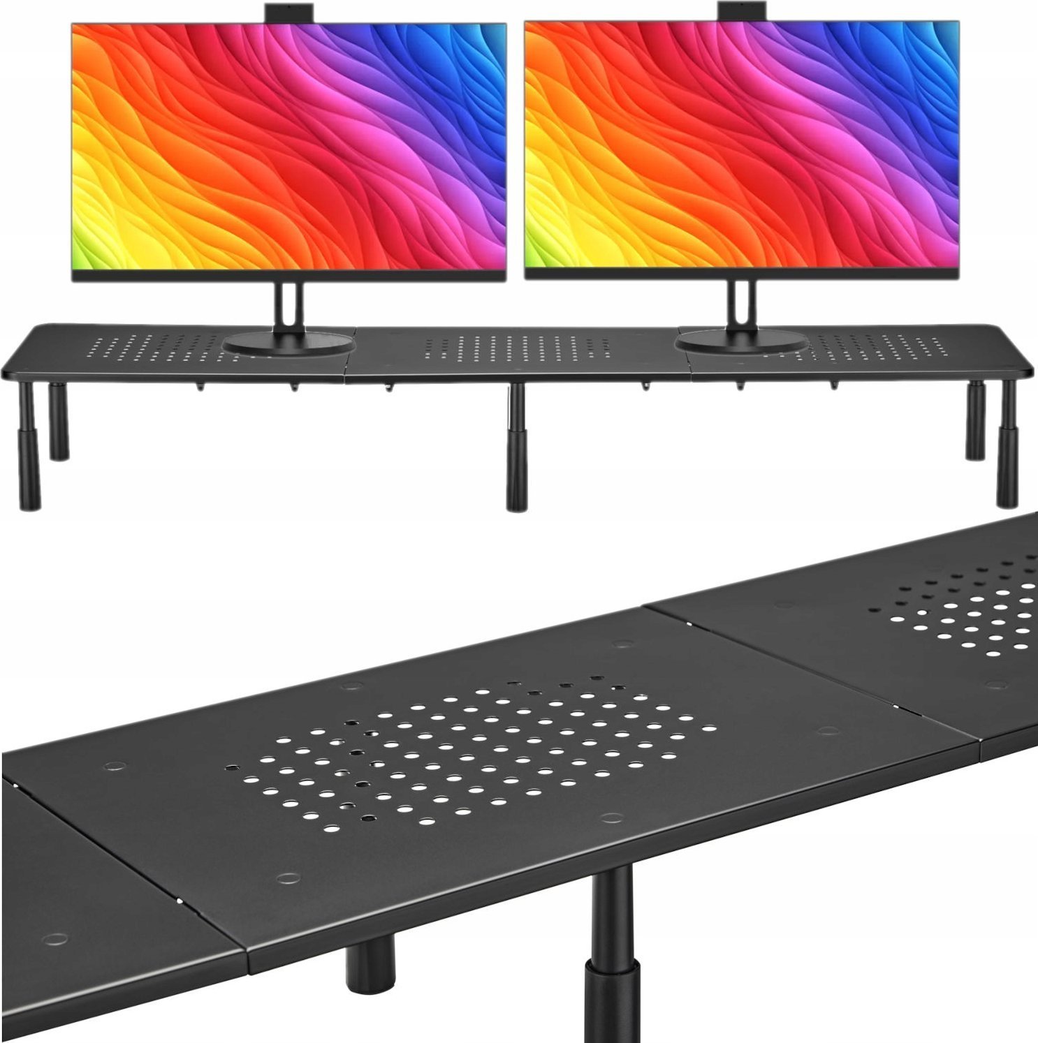 Stand tavoline Mozos SPM2, gjerësi 99 cm, mbajtje deri 20 kg, i zi