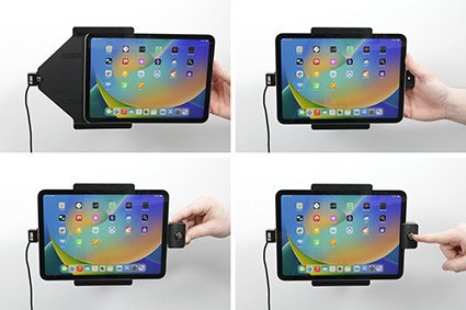 Mbajtës aktiv për tablet Brodit, për iPad 10th Gen, me kyç, i zi
