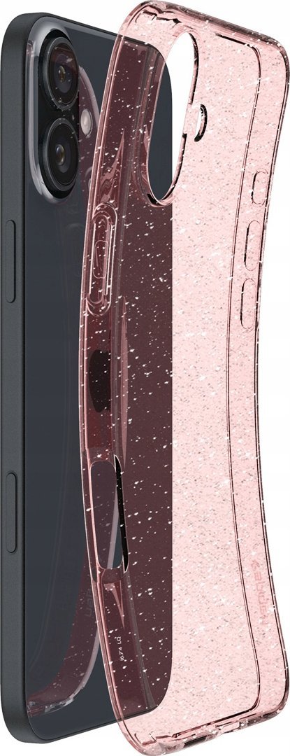 Mbulesë telefoni Spigen Liquid Crystal Glitter, për iPhone 16, TPU, Rose Quartz me shkëlqim