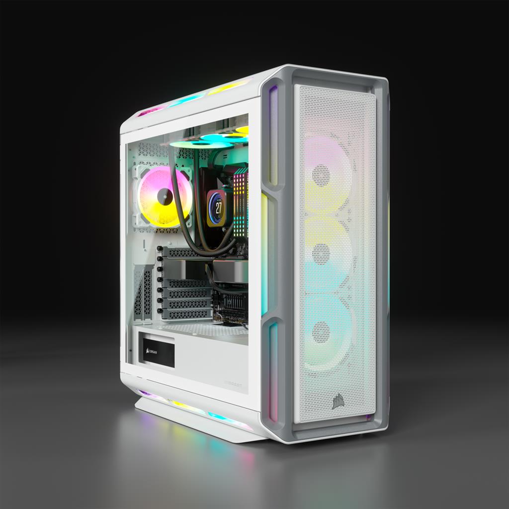 Kuti kompjuteri Corsair iCUE 5000T RGB, Mid Tower, xham i temperuar, e bardhë