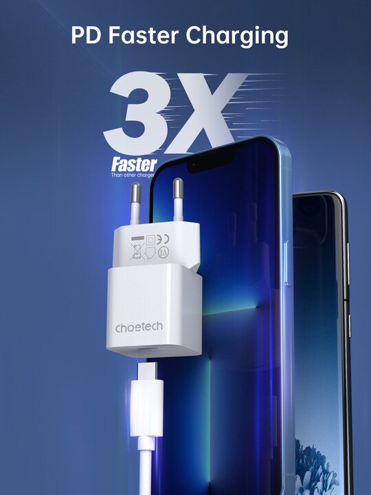 Karikues Choetech PD5010, USB-C, PD, 20W, i bardhë