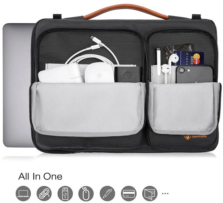 Çantë tomtoc Messenger për MacBook 2019 16", e zezë