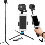Selfie stick trekëmbësh Telesin GP-MNP-090-S, 20-90cm, për kamera sportive, i zi