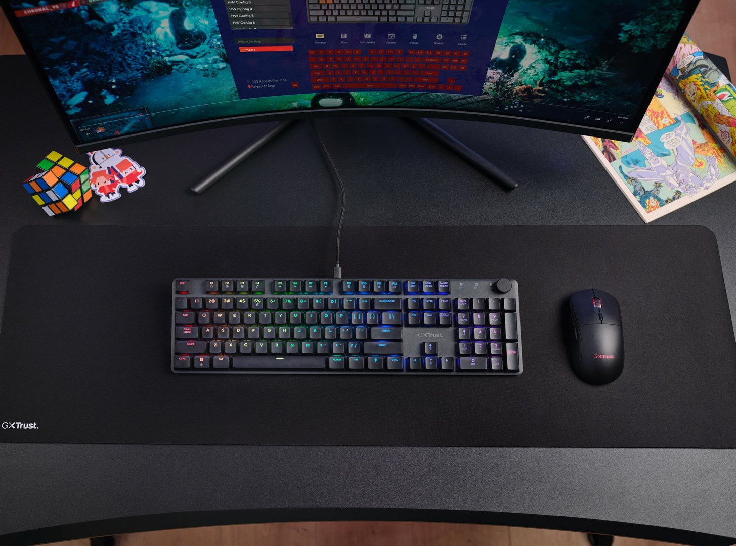 Tastierë Gaming GXT 866 Torix, Mekanike, RGB, Low-Profile, e zezë