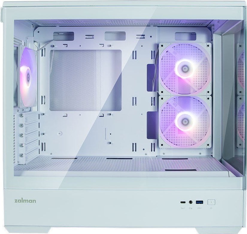 Kasë Zalman P30, e bardhë RGB, Mini Tower