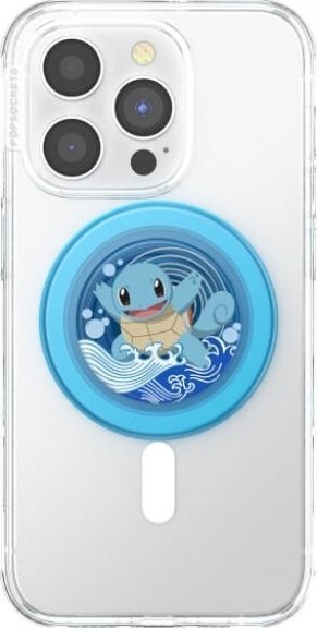 Mbajtëse telefoni PopSockets MagSafe Round PopGrip, me unazë adaptuese, dizajn Pokemon Squirtle Water