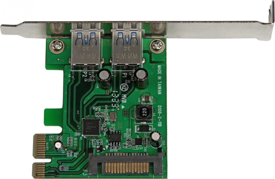 Kartë StarTech PCIe x1 controller - 2x USB 3.0, e zezë