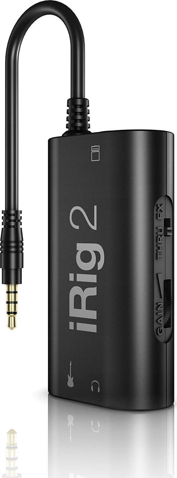 Interfejs kitarre IK Multimedia iRig 2, për iOS dhe Mac, portë 1/8" TRRS, i zi