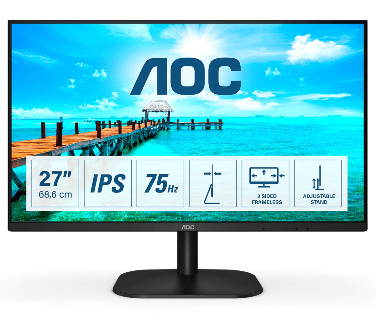 Monitor AOC Basic Line 27B2DA, 27", FHD IPS, i zi