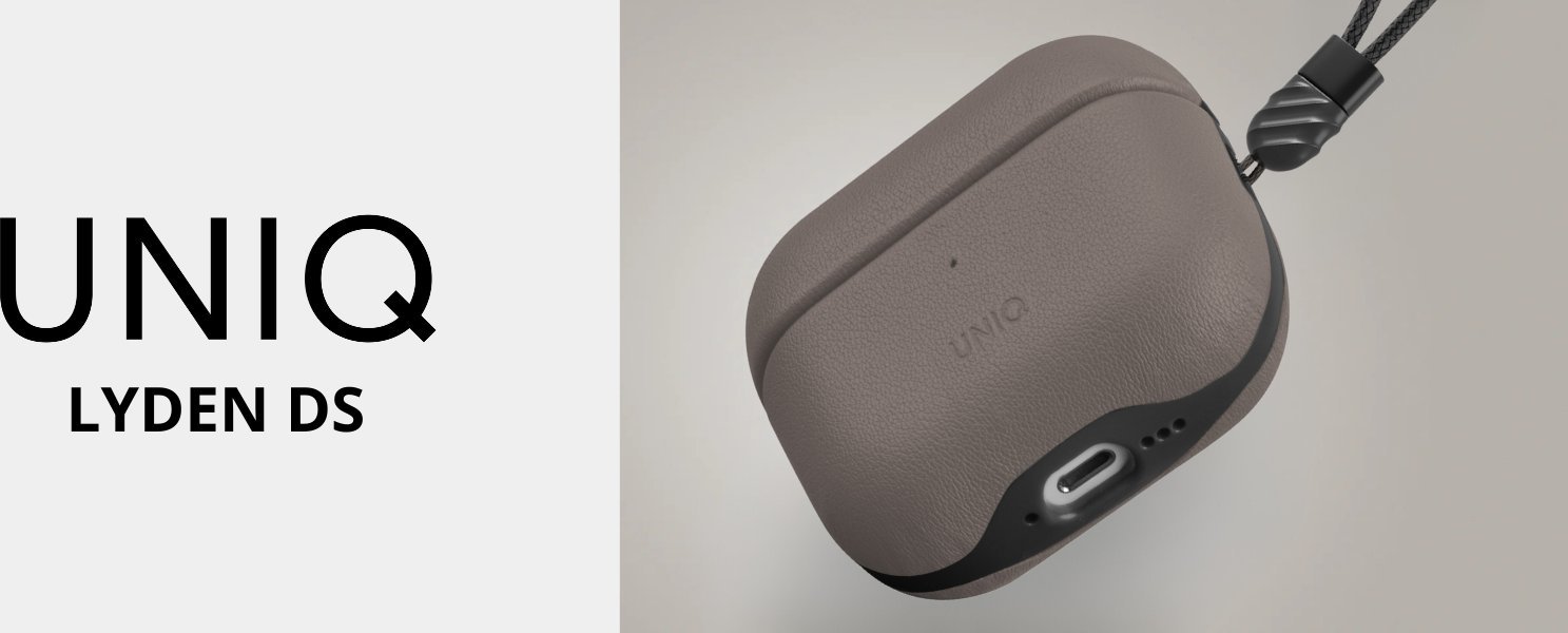Çantë dhe kapak mbrojtës Uniq Case Lyden DS për AirPods 4, set 2 në 1, gri