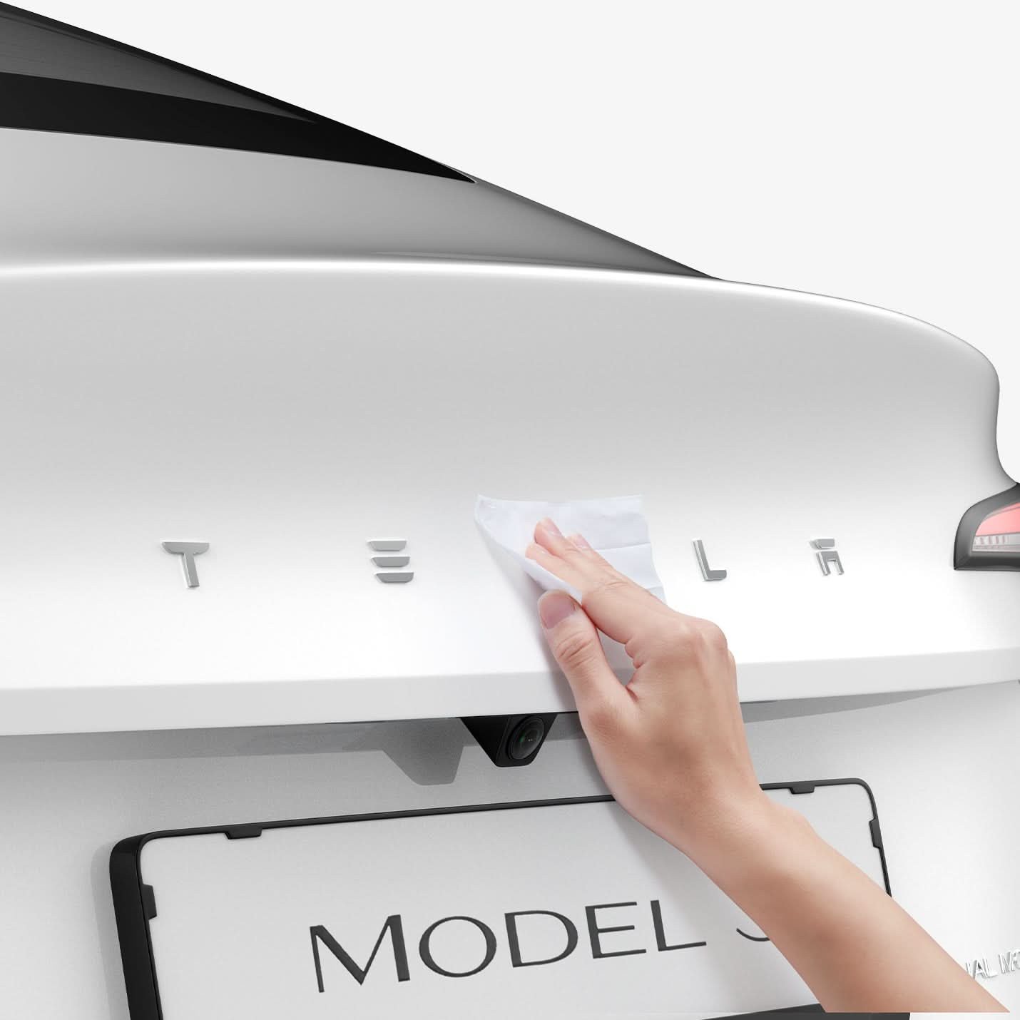 Mbulesë emblemë Spigen, Tesla Model 3 2024, mbulim i plotë, e zezë