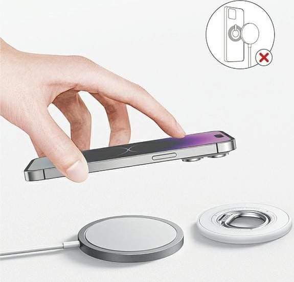 Mbajtëse unazë magnetike për telefon Sodi BM-350, MagSafe, e bardhë