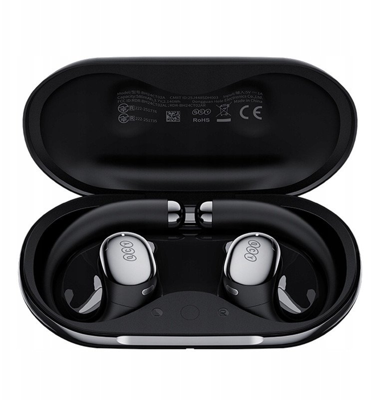 Kufje wireless QCY Crossky R70, open ear, Hi Res LDAC, të zeza
