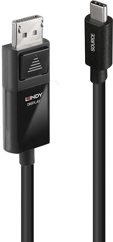 Kabllo Lindy USB C në DisplayPort, 1 m, e zezë