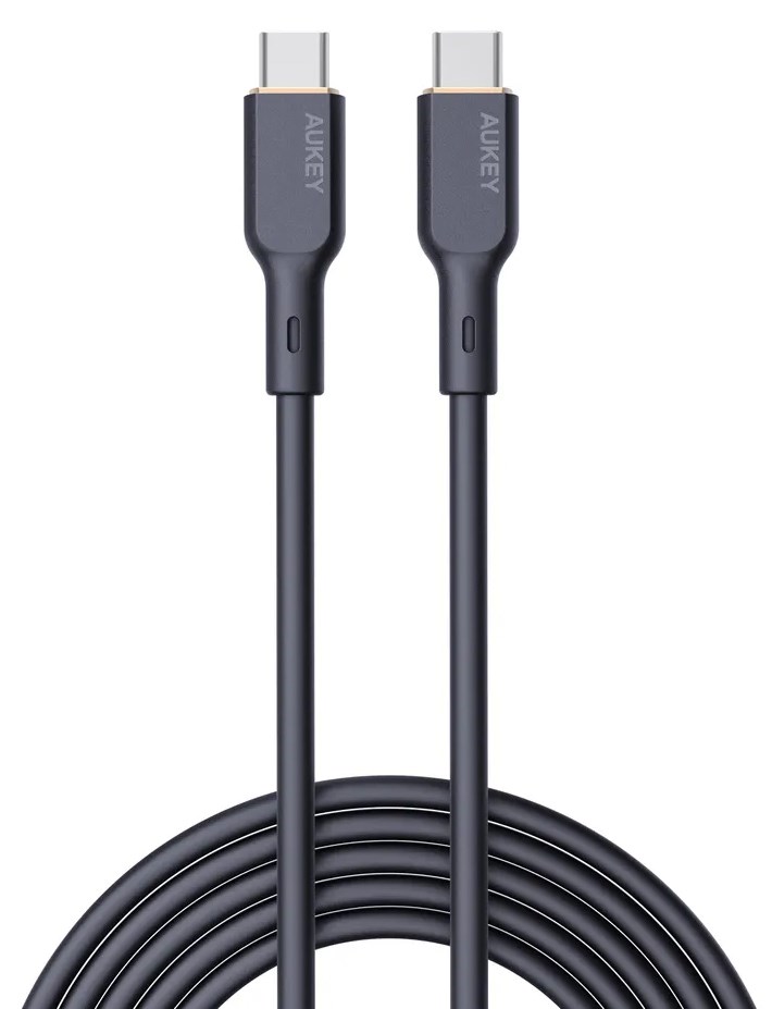 Kabllo Aukey, USB C / USB C, 1 m, e zezë