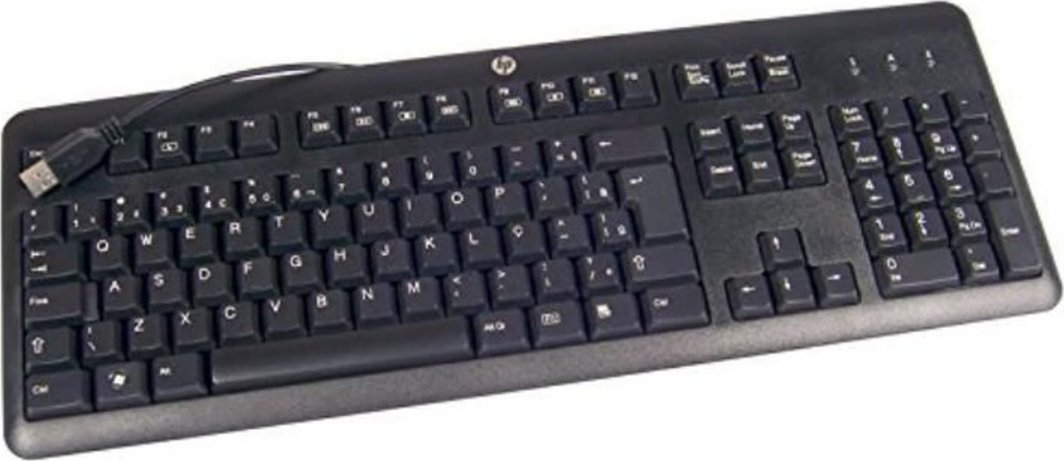 HP USB тастатура, QWERTY UK English, црна