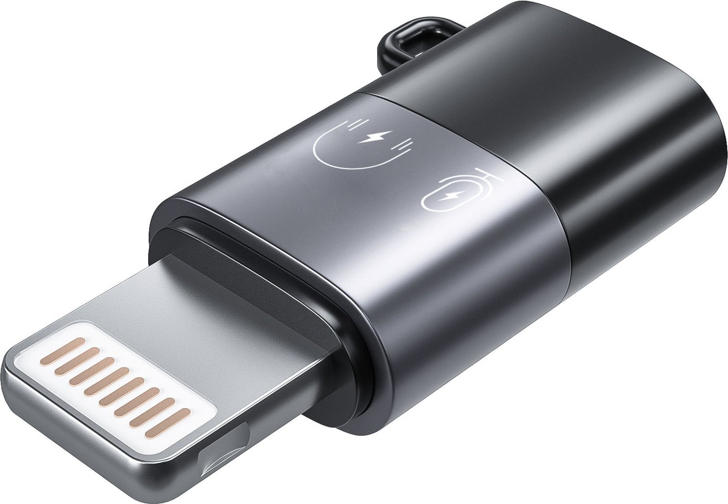 Adapter audio MOZOS ASM-6, USB-C në Lightning, OTG, gri metalik