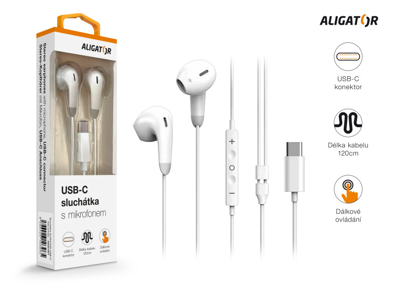 Kufje ALIGATOR Cool Music AE007, USB-C, të bardha 