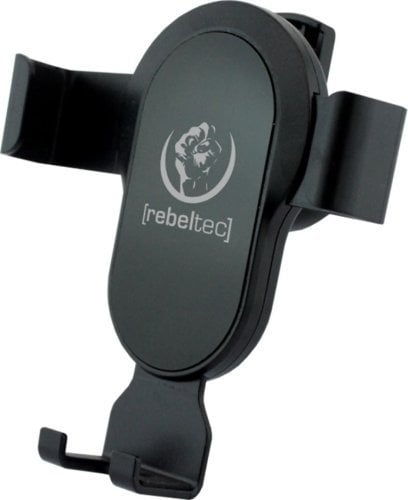 Mbajtës telefoni për veturë Rebeltec M50, montim në grilë ajrimi, mekanizëm gravitacional, i zi