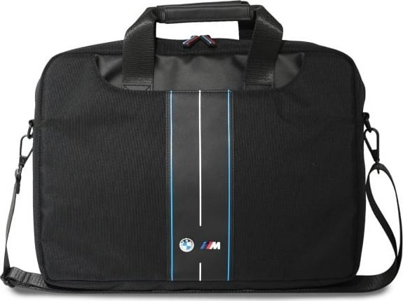 Çantë laptopi BMW BMCB15COMPVSKL, 16", najlon, e zezë me vija blu