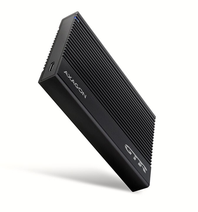 Kuti për disk AXAGON EE25-GTR RIBBED, e zezë