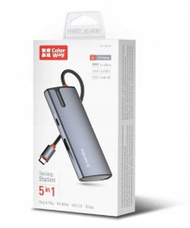 Docking station Colorway CW HUB01, 5 porta, USB C, gri