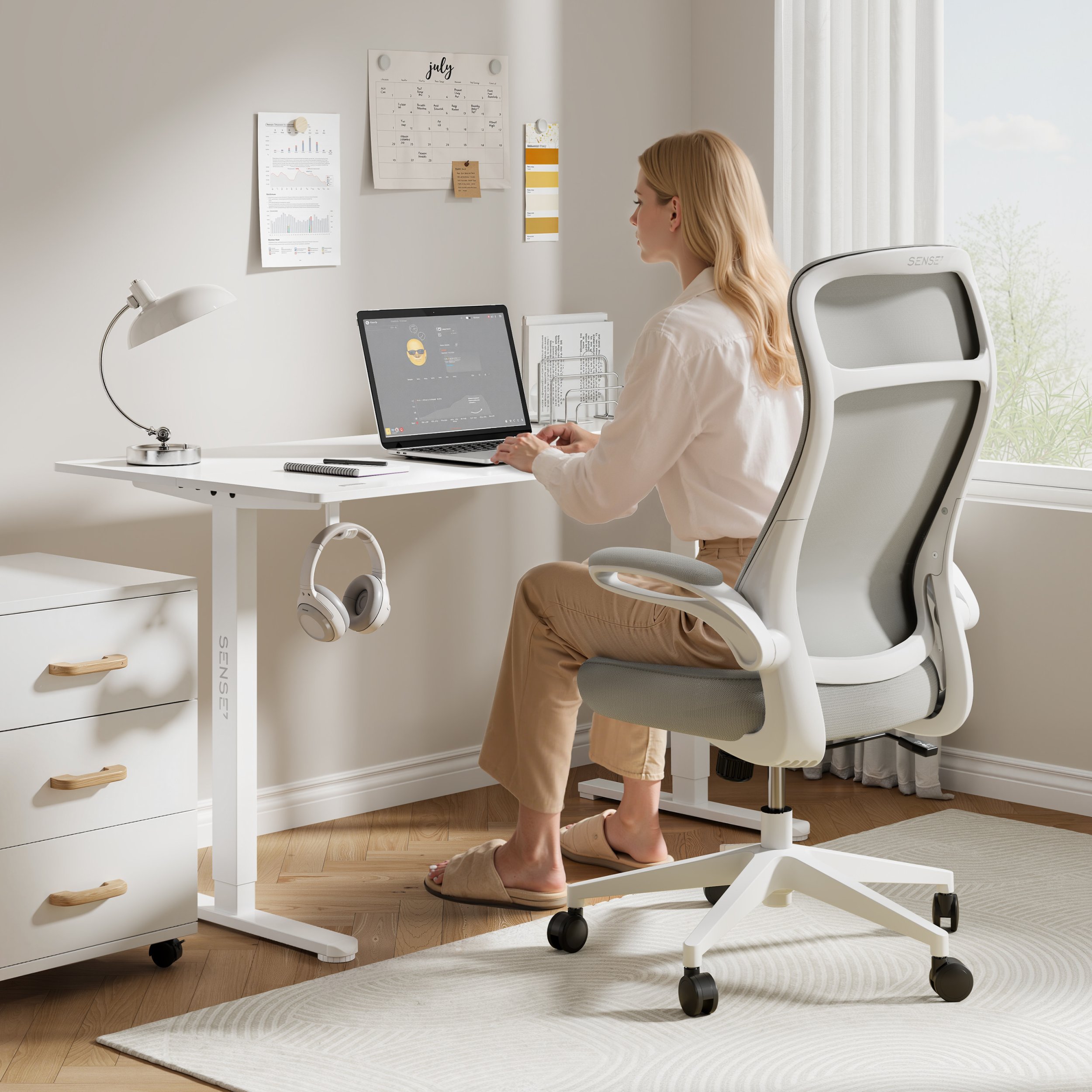 Karrige për zyre SENSE7 Revo, e hirtë