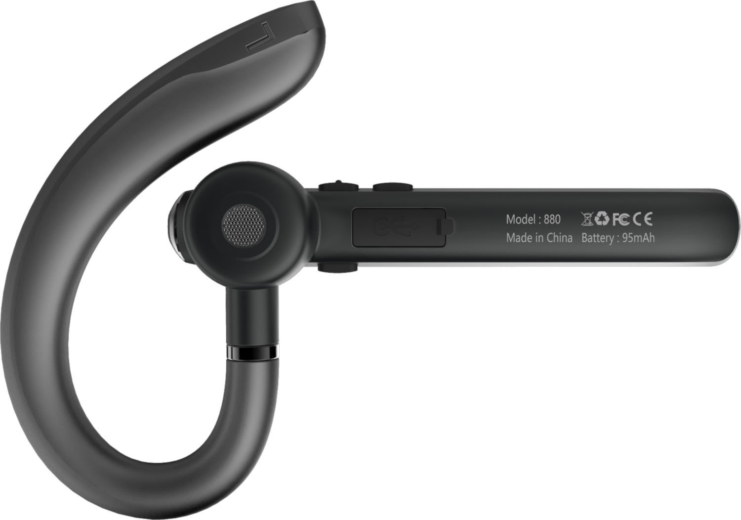 Bluetooth слушалка Mozos 880, ENC, USB C, црна