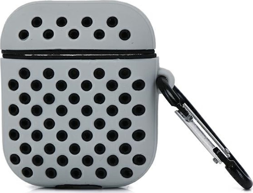 Mbulesë Beline për AirPods 1/2, TPU, me karabiner, bardh e zi
