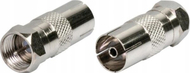 Konektor antene i drejtë F në TV, koaksial 7 mm, metalik argjendtë