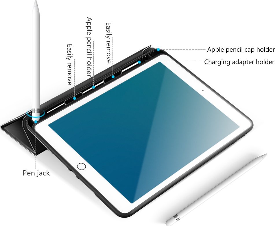 Mbulesë tablet eStuff Pencil Case për iPad 9.7 2017 2018, folio