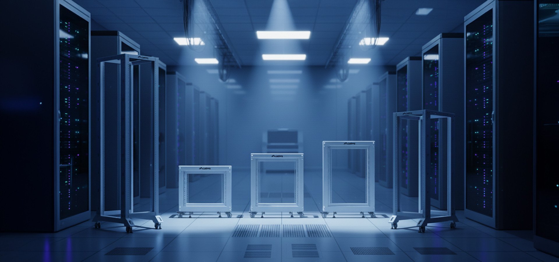 Raft i hapur rrjeti Lanberg OPEN RACK 19 32U, 600x800, 19", gri