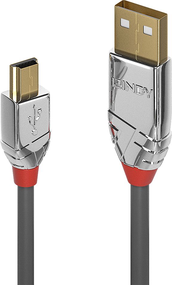 Kabllo Lindy USB-A - miniUSB, 1m, e hirtë