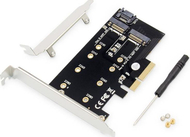 Kartë zgjeruese Digitus DS-33170, PCIe 3.0 x4, M.2 NVMe dhe SATA, e zezë