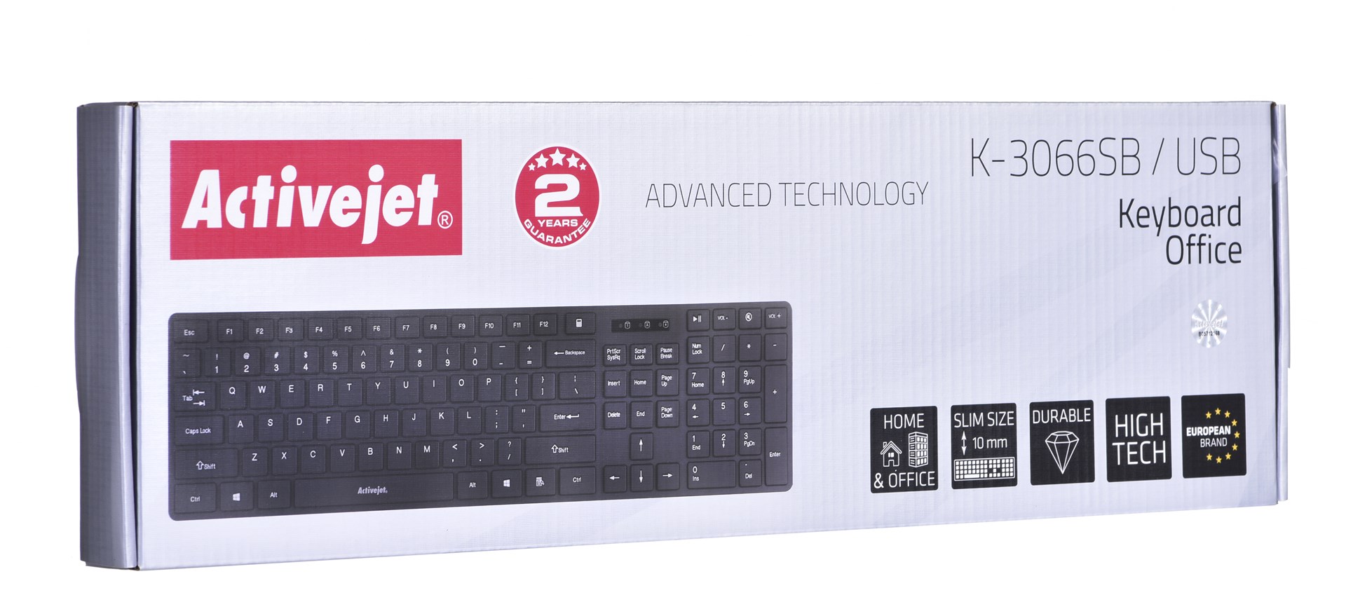 Tastierë USB Activejet K-3066SB, 109 taste, e zezë