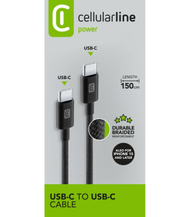 CELLULARLINE USB-C LIGHTNING BRAIDED CABLE 150CM WHITE