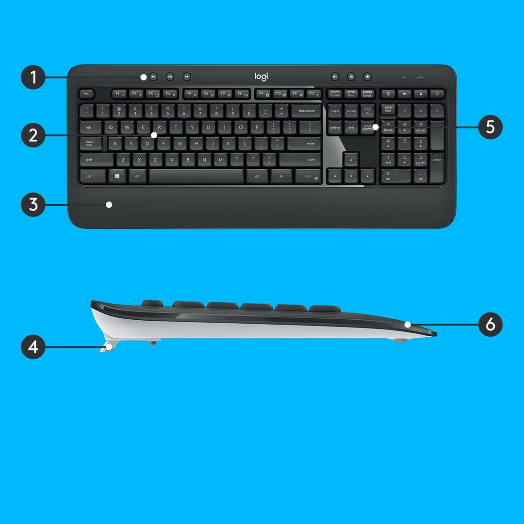 Set tastierë dhe maus Logitech MK540 ADVANCED, wireless, i zi