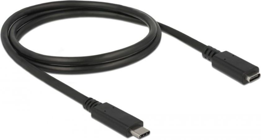 Kabllo Delock USB-C - USB-C 1m, e zezë