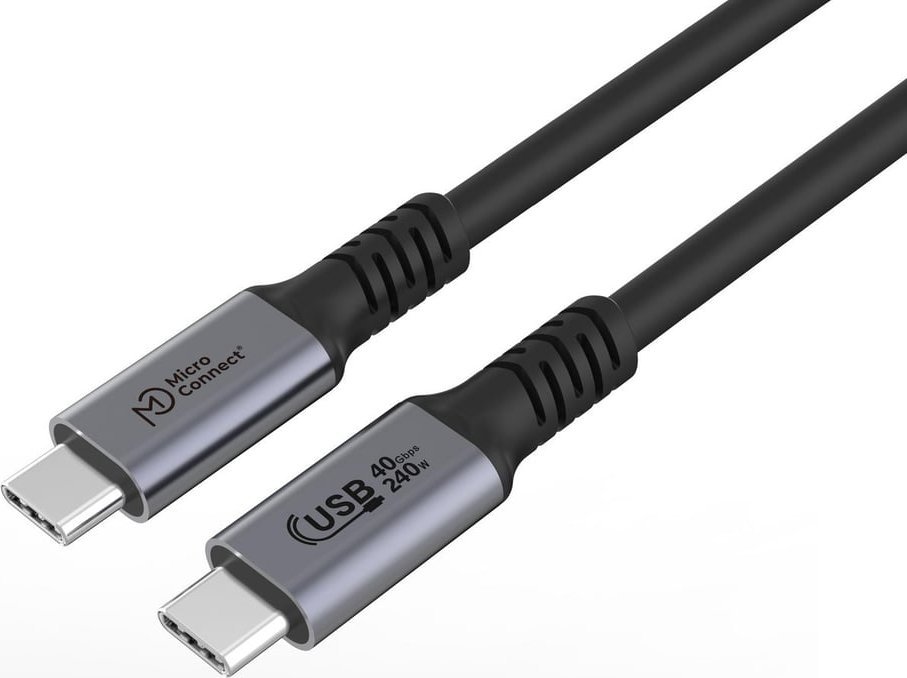 Kabëll USB C Microconnect USB4CC3 240W, USB4 Gen 3x2, 3m, i zi