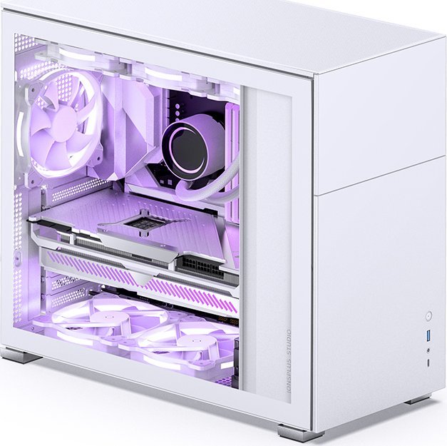 Kутие за компјутер Jonsbo D41, Micro ATX, страничен панел од калено стакло, бела