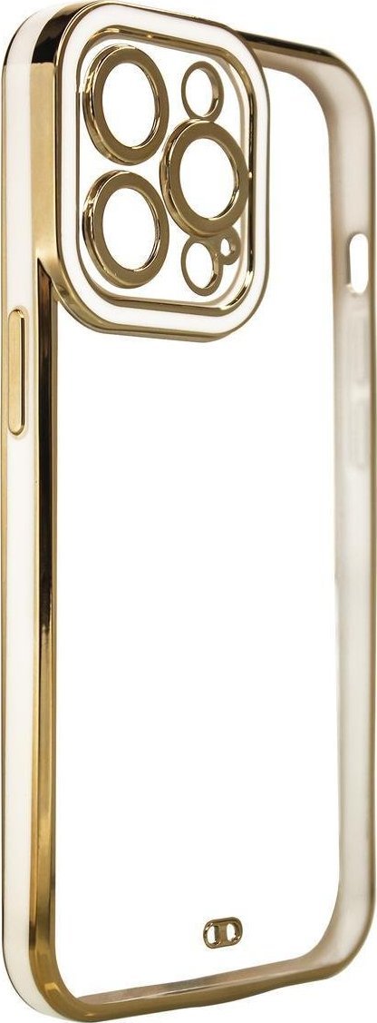 Mbrojtëse telefoni Hurtel Fashion Case për Xiaomi Redmi Note 11 Pro, xhel transparente, kornizë e artë, e bardhë