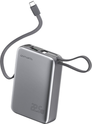 Powerbank 4smarts Pocket Dual Cord 20000mAh, 22.5W, gri hapësinor