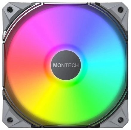 Ventilator kasë Montech E28 ARGB, 120mm, ndriçim ARGB, i zi